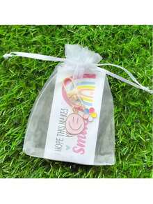 15pcs/5sets Happy Smiling Face Metal Keychain Set, Colorful Cartoon Keychain Pendant, Bag Decoration, Includes 5 Keychains + 5 Cards + 5 Gift Bags - One Size Fits All - View 6