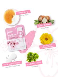 LAIKOU 6-Piece Japanese Cherry Blossom Moisturizing Skincare Set (Cherry Blossom Sleeping Mask 3g*5 Sheets, Japanese Cherry Blossom Clay Mask 5g*5 Sheets, Japanese Cherry Blossom Essence 17ml, Japanese Cherry Blossom Lip Balm 6g, Japanese Cherry Blossom Eye Mask 70g, Japanese Cherry Blossom Essence Cream 25g). Deep Repair Skincare Gift Set, Anti-Aging Skincare Gift Bag, Suitable For Women, Mothers, Wives, Sisters, Teenagers, Girlfriends. - 櫻花B套裝 - 查看 7