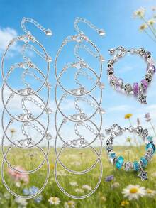 1/5/10/20/30/50/100/150 chiếc vòng tay dây xương rắn vàng/bạc với khóa càng cua hình trái tim, thích hợp để tự làm vòng tay, lựa chọn quà tặng lý tưởng. - Vòng đeo tay - Xem 12