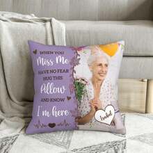 Personalized Memorial Throw Pillow With Photo,Sympathy Gift For Loss Of Loved Ones, Bereavement Remembrance Gifts,Custom Pillowcase With Picture Home Decor - Purple - View 6