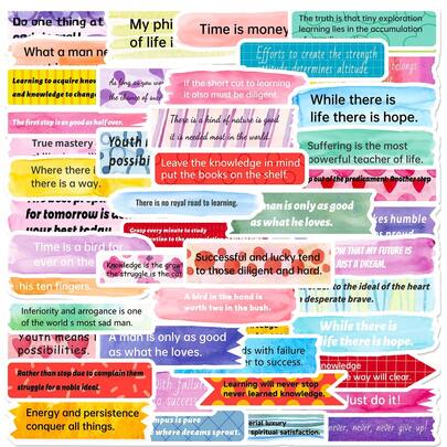 50pcs Inspirational English Quote Stickers, Waterproof Vinyl Decals Suitable For Water Bottles, Laptops, Notebooks, Diaries, Photo Albums, Phone Cases And Stationery, Motivational For Adults, Teens, Students, Teachers, Entrepreneurs, Office Workers, Applicable For Backpacks, Skateboards And Other Decorations