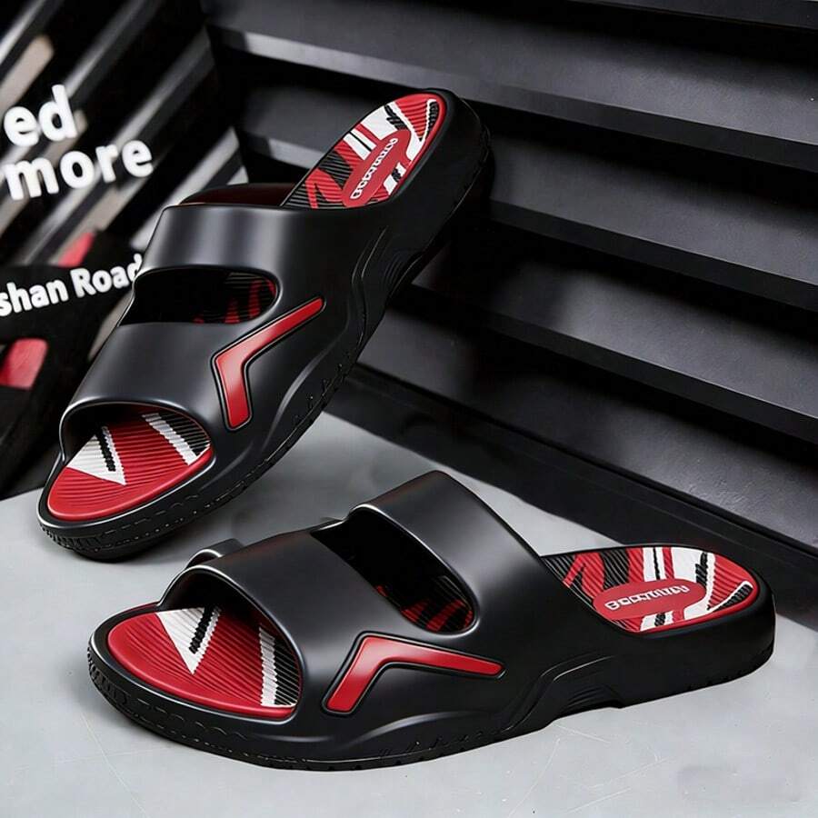 Men's Casual Slide Sandal - Sole With Grip, Flexible And Wear-Resistant - 黑色 - 查看 1