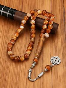 MONALLY Pulsera de 45 cuentas de estilo tradicional saudí, rosario de cuentas esencial para la oración islámica, accesorio de moda y diario para hombres del Medio Oriente - pulsera de cuentas - Ver 4