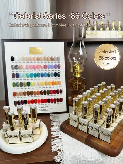  XEIJAYI 1pc 15ml Glossy Gel Nail Polish Soak Off LED Cured, Perfect For DIY Manicures & Salon Quality Home Use, Ideal Gift For Women