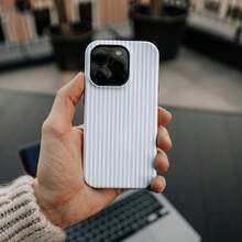 浅蓝色条纹防震手机壳，适用于 17/16/15/14/13/12/11 Pro Max/Pro Plus/12 Mini/13 Mini，Galaxy S26 S25 S24 S23 S22 S21 Plus Ultra - 淺藍色條紋 - 查看 4