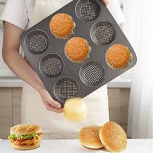 Cupcake Mould, Cups Perforated Mince Pie Bread Tray For 4/9/12 Rolls With Non-Stick Coating For Burgers, Bread, Rolls, Puffs, Tartlets (4/9/12 Cupcake Pan) - View 2