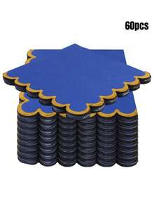 20pcs/Set, 40pcs/Set, 60pcs/Set, Klein Blue Solid Color Platinum Foil Wavy Thick Soft Absorbent Party Napkins, 2-Ply Soft Paper Napkins, Unfolded 24cm*24cm, Suitable For: Wedding, Tea Party, Birthday Party Decoration Napkins, Party Decoration, Party Supplies, Holiday Decoration - Multicolor - View 9