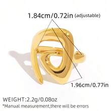 Frminee 3Pcs /1Pc Gold Minimalist Lines Stainless Steel Ring For Women With Stackable Fashion Jewelry For Everyday Wear And Holiday Gifts - Gold - View 8