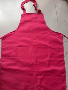 Polyester Apron With Wide Trim, Minimalist Black Apron With Pockets - A - View 11