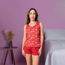 Kit 2 Baby Dolls  Luxo Maite Regata Confortavel - Azul,Vermelho - Visão 4