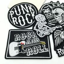 时尚升级：5 件装朋克摇滚吉他刺绣贴片 | 摇滚风刺绣装饰，适用于夹克、乐队 T 恤、包包和鞋子 - C - 查看 4