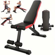 Foldable Adjustable Weight Bench - 300kg Heavy Duty, 8-Level Incline/ Decline, Compact Home Gym Bench For Full Body Workout, Quick Storage - Black - View 2