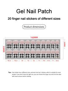 Semi Cured Gel Nail Strips, 20Pcs Long Lasting Salon Quality Wraps, Easy Apply & Remove Gel Nail Stickers With UV Light Nails - Multicolor - View 4