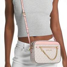 Michael Kors Jet Set Item Printed Lady Single Shoulder Crossbody Camera Bag 35S1GTTC9B PWD BLSH MLT - 香草色配粉紅35S1GTTC9B PWD BLSH MLT - 查看 2