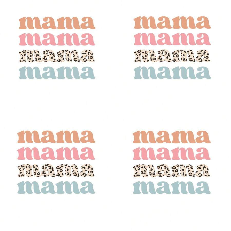 4PCS DIY Ironing Applique Patch, 25cm9.84in, Mama Mama Leopard Mama , Easy Heat Transfer For Clothing, T-Shirts, Jeans, Backpacks, Hats & Pillows, Durable Washable Stickers Perfect For Casual Style, Ideal Gift For Women And Men. - A - 查看 1
