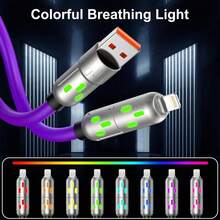 4-In-1 Multi USB Charging Cable (USB A/Type C/Lightning) - Max 240W Fast Charge & Data Sync, Breathing Light For Mobile Phones/Tablets - View 3