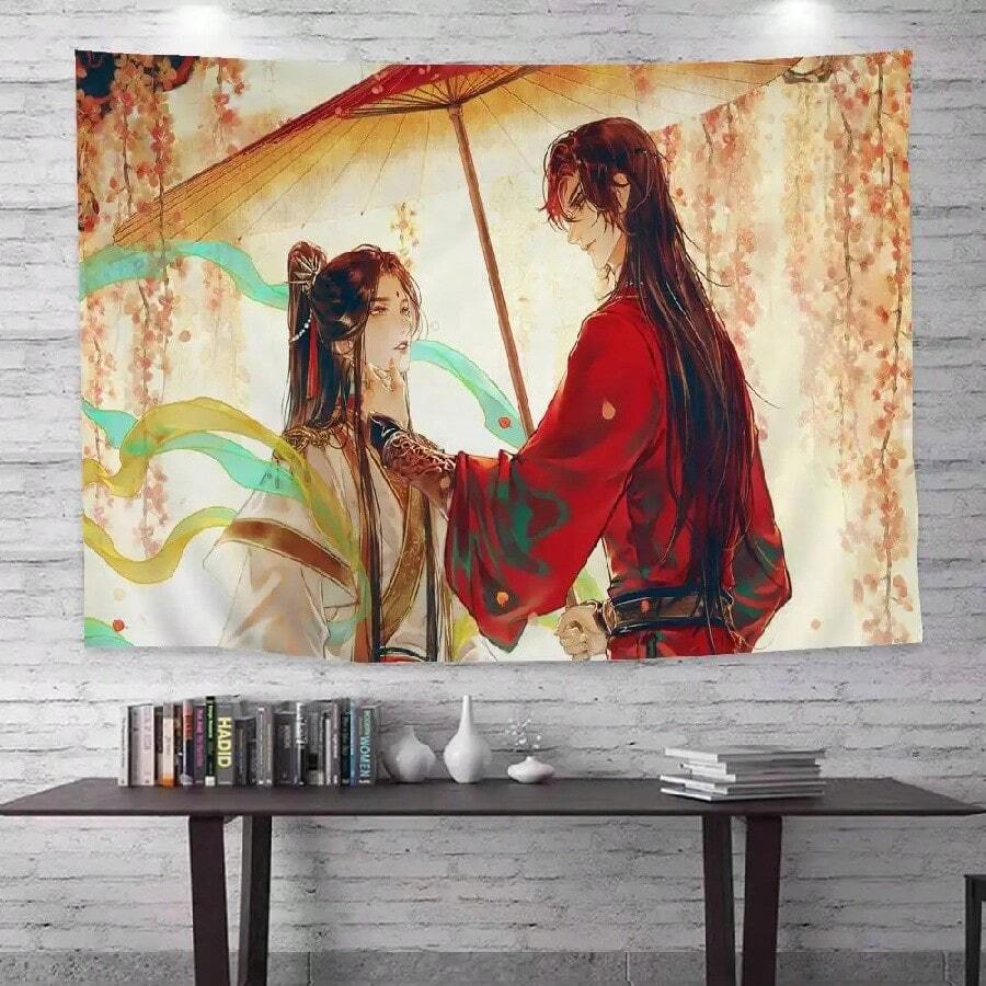 Anime Heaven Official's Blessing Tapestry Art Printing Japanese Wall Tapestry Anime Wall Hanging Home Decor.Jpg - 1PC - View 1
