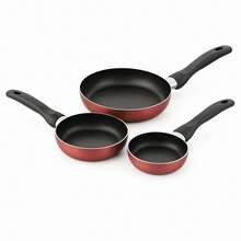 Interior Conjunto de 3 frigideiras Well Home, Ø16Ø20Ø24cm, em alumínio prensado com revestimento de cobre metalizado. - Vermelho - Ver 6