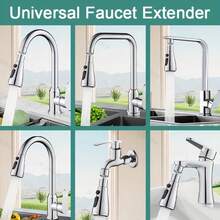 1pc 360° Rotating Faucet Sprayer Head Extender, 3 Spray Modes High Pressure Water Saving Faucet Adapter, Universal Fit For Kitchen Sink Washing Vegetables Dishes Hands - View 8