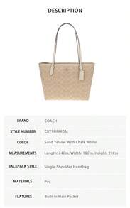 Coach Fiona Printed Women's Single Shoulder Handbag CBT18IMXDM - 沙黃色拼粉筆白色CBT18IMXDM - 查看 7