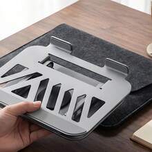 Aluminum Alloy Laptop Stand With 360° Swivel Base Ergonomic Adjustable Height Foldable Laptop Riser For Desk Ventilated Computer Holder Compatible With 10-16 Inch Laptops Silver - View 6