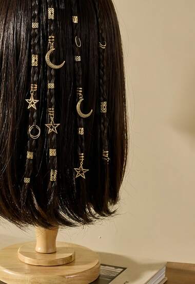 Cirelle 45件套女士编发配饰套装，月亮星星发夹，时尚独特的发饰，发饰