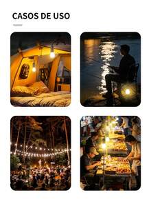 1pc Lámpara LED Solar Portátil para Tienda, Luces Brillantes con Gancho, Linterna de Emergencia, 3 Modos de Iluminación, Carga USB, Material Plástico, Ideal para Viajes, Fiestas, Festivales, Regalos y Decorativos - BT001 - Ver 3