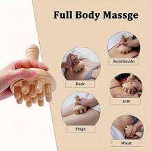 1pc Wooden Body Massager - Handmade Mushroom Shaped Massage Tool, Relieve Headache, Promote Lymphatic Drainage, Body Shaping And Scalp Relaxation, Daily Care For Women/Men, Christmas/New Year Healthy Gift - Chinese Mushroom Massage - View 5