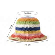 Women's Crochet Bucket Hat, Summer Beach Casual Fashion, Boho Chic, Sun Protection - Green - View 7