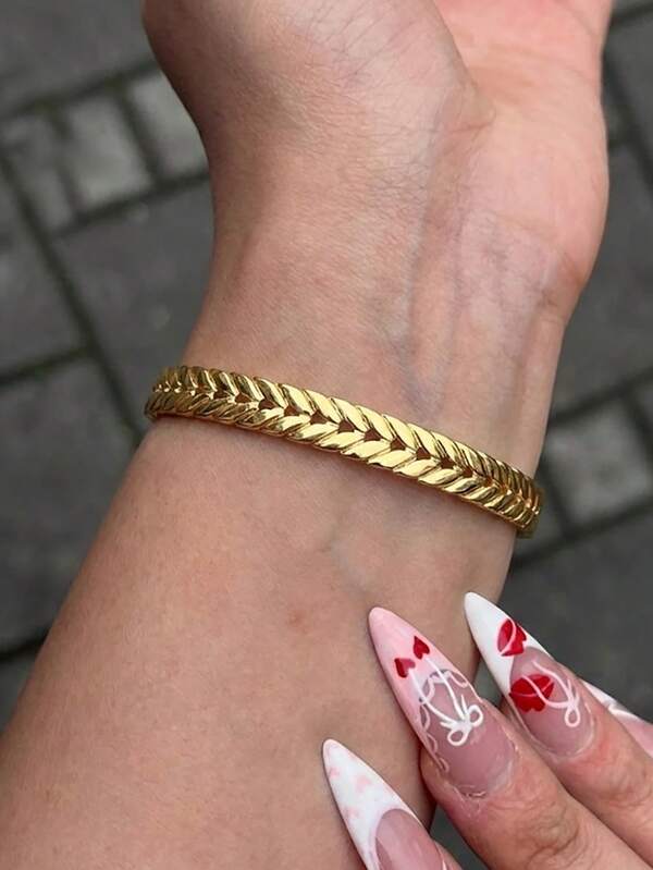 1 Stück minimalistisches, goldfarbenes Weizenarmband, einfaches geometrisches gewebtes Armband, vintage geflochtenes verdrehtes offenes Armband, stapelbares verstellbares Armband, Mode-Schmuckgeschenk zum Geburtstag oder Jahrestag für Frauen