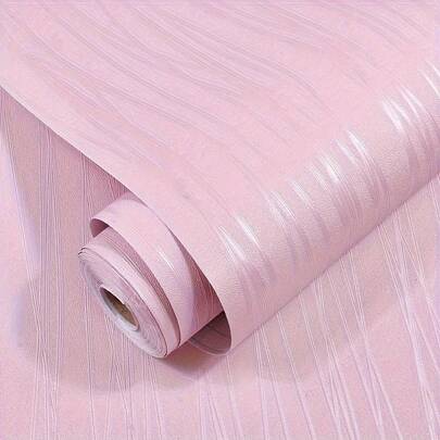 1 Roll Pink Fashionable Striped Self-Adhesive Removable Wallpaper, Suitable For Room/Bedroom/Living Room Wall Decor, Home Renovation, Covering Wall Imperfections, Size: 17.7X196.85 Inches
