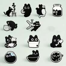 8件/套 卡通PVC眼睛形状趣味装饰，适用于休闲鞋、木屐和凉鞋，耐用可爱，设计奇趣，是女孩派对礼物和创意礼品的理想之选（图案随机） - 彩色 - 查看 1