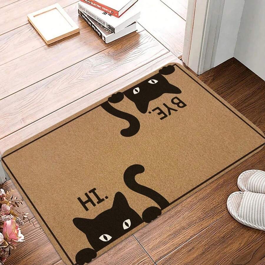 VIKAMA Hi Bye Cat Welcome Funny Doormat For Front Door Mat Indoor Entrance Home Front Door Bathroom Kitchen Home Decor - 1PC - 查看 1