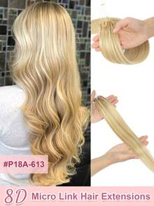 8D Nano Beads Hair Extensions,50 Strands 12-22 Inches 30g Micro Loop Human Hair Extensions, Straight Human Hair Invisible And Traceless Micro Link Human Hair, Invisible And Natural, Easy To Install, Seamless, Increase Hair Volume, Perfect For Daily Wear - Multicolor - View 28