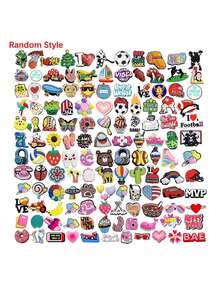 50pcs Cartoon Random Shoe Decorations Accessories Charms For Clogs Bubble Slides Sandals, Gift Idea For Birthday Christmas Halloween Party Favors - 彩色 - 查看 2