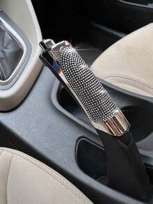 1pc Full Diamond Handbrake Cover, Rhinestone Handbrake Protective Cover, ABS Material Handbrake Grip Cover - A - View 5