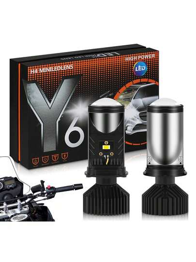 Kit de faros LED H4, compatible con CAN bus. Accesorios para automóviles / Accesorios para motocicletas,Kit Faros Led H4 Lupa Proyector Focos Csp 5500k Canbus