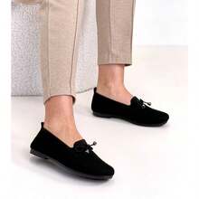 Mocassins de tecido preto com laço Aubrey - Preto - View 5