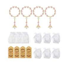 100 Pieces Of Pink Baptismal Prayer Bead Bracelet, Small Angel Prayer Beads, First Baptism Communion Party Gift, Including 25 Baptismal Prayer Beads, 25 White Sandbags, 25 Gift Boxes, And 25 Baptismal Thank-You Cards - View 8