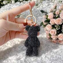 Fully Rhinestoned Bear Keychain, Luxury Sparkling Bag Charm Pendant, Cute Birthday Gift, Car Key Chain, Girlfriend/Valentine's Day Present - Multicolor - View 6