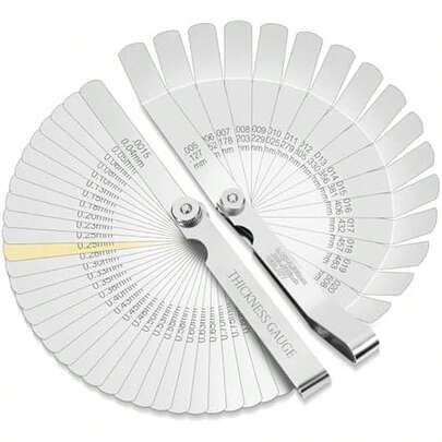 2Pcs Stainless Steel Feeler Gauge Set,32 Straight Blades Feeler Gauge&16 Pieces Angled Feeler Gauge Set, Measure Gap And Thickness For Guitar, Spark Plug, Valves Piston Measure Filler Gauge