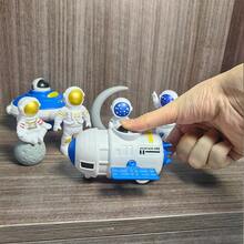 Space Theme Toy Car With Press Function, Includes Space Station, UFO Toy Car And Astronaut, Suitable As Birthday Gift For Boys - White - View 7