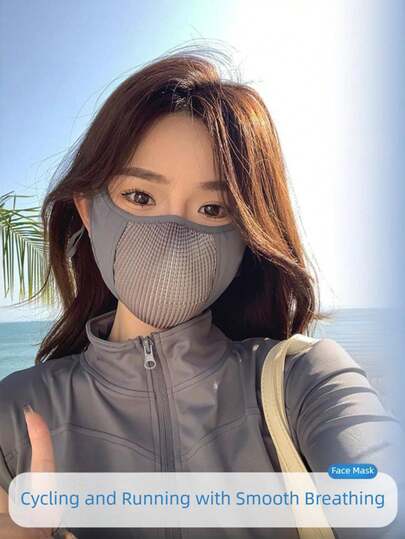 1pc Breathable UV Protection Face Mask For Women, Lightweight Summer Sun Shielding Mask For Cycling, Driving, Sports, Running