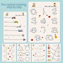 32-Page Reusable Magic Practice Notebook Set | Whole Brain Development Training, Pen Control Training And Painting Education Workbook | Learn Writing Skills, Mixed Color Paper - Multicolor - View 7