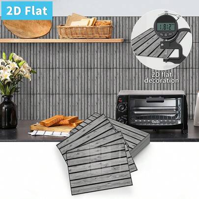10 قطع ملصقات جدارية مسطحة الأبعاد، لاصقة ذاتيًا، سهلة التطبيق، بنمط مستطيل عتيق، مناسبة لرقعة المطبخ، غرفة المعيشة، الحمام، غرفة النوم وغيرها من ديكورات المنزل والتجديد، 17 * 23 سم
