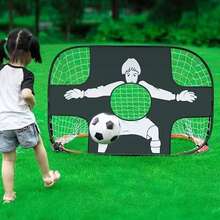 Porterías de fútbol plegables, porterías para niños pequeños, objetivos de red, equipo de entrenamiento al aire libre para niños - Negro - Ver 1