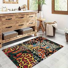 1pc Leopard Print Rug, Red Lips Rug, Pop Art Rug, Bold Statement Area Rug, Funky Living Room Decor, Animal Print Rug, Glamorous Home Rug, 84*60inch,Perfect Choice For Christmas ,Stylish And High-Quality Rugs, Perfect For Christmas Decorations And GiftsHome Decor, The Best Choice For Gothic-Style Birthday Gifts - Nhiều màu - Xem 8