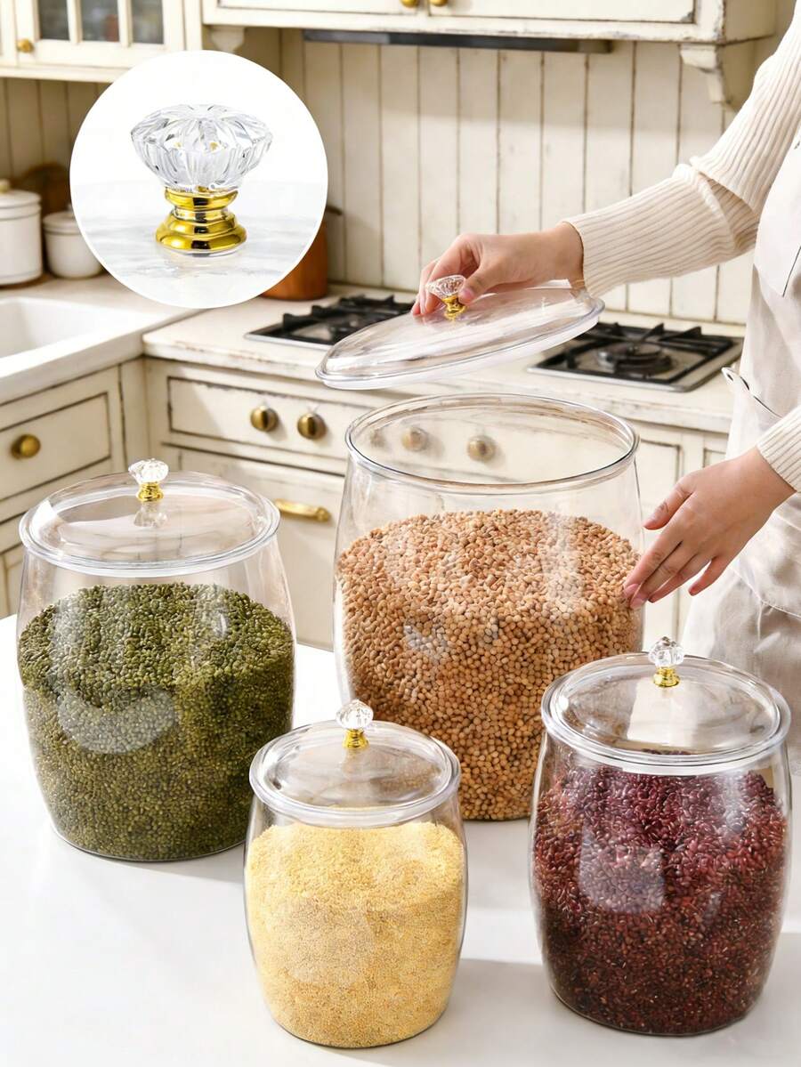 1 thùng đựng gạo dung tích lớn, chống ẩm và chống côn trùng, thích hợp để đựng gạo và đậu nành, thiết kế nắp lật, không cần lắp ráp, có thể tái sử dụng, lý tưởng cho nhà bếp. - Nhiều màu - Xem 1