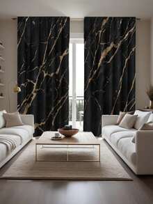 两片装经典大理石纹窗帘，杆袋式设计，半遮光涤纶面料，可机洗，适用于卧室、客厅、餐厅、厨房及其他家居装饰。 - 彩色 - 查看 27