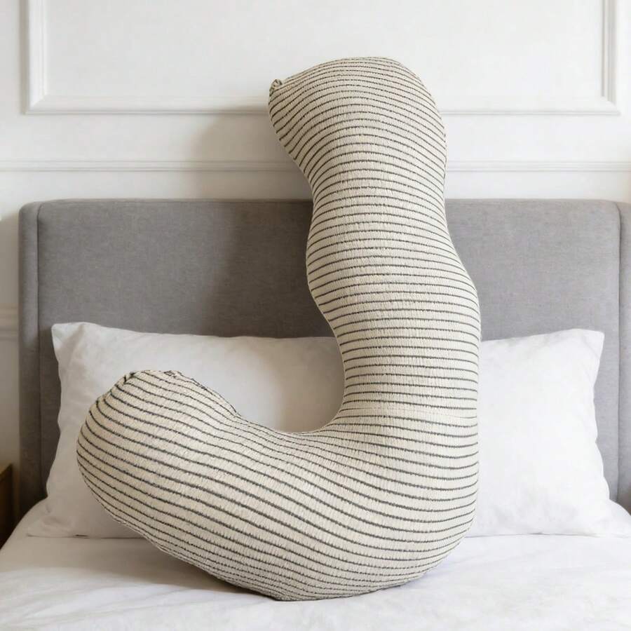 Seahorse Pillow For Pregnant Woman Side Sleeping, Waist Pillow, Side Sleeping, Leg Pillow, Sofa Cushion - 條紋 - 查看 1